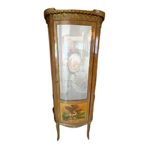 Antique French Louis XV Style Vernis Martin Vitrine Cabinet