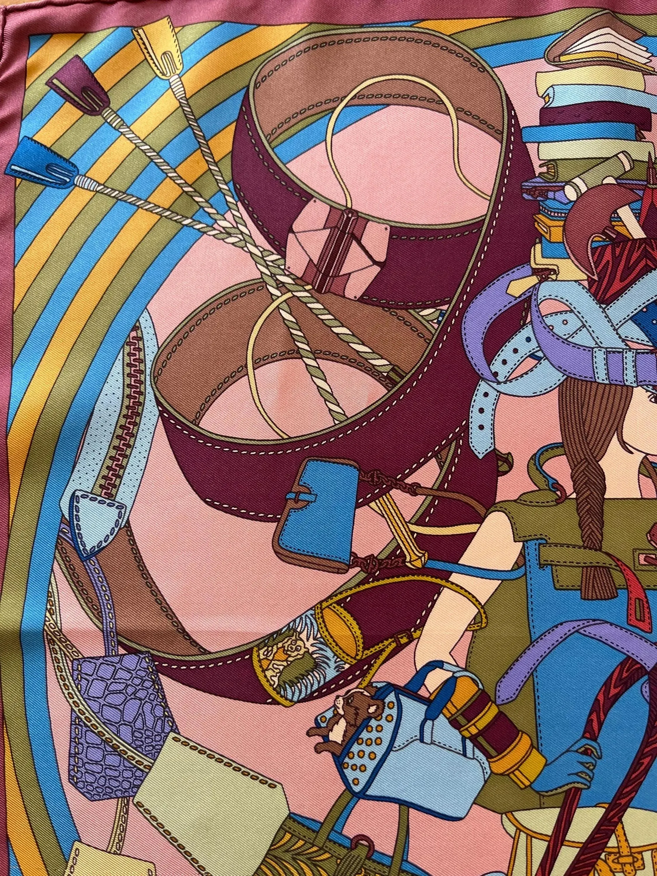 HERMES Madame スカーフ Hermès « Madame Cuir » Silk Scarf 2011 | Chairish