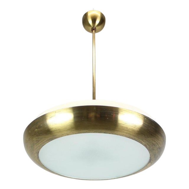 Art Deco UFO Pendant Light by Josef Hůrka for Napako, 1930s For Sale