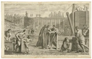 After Zampieri, Bartholomew the Apostle Building a Temple, 1762, Copper Print