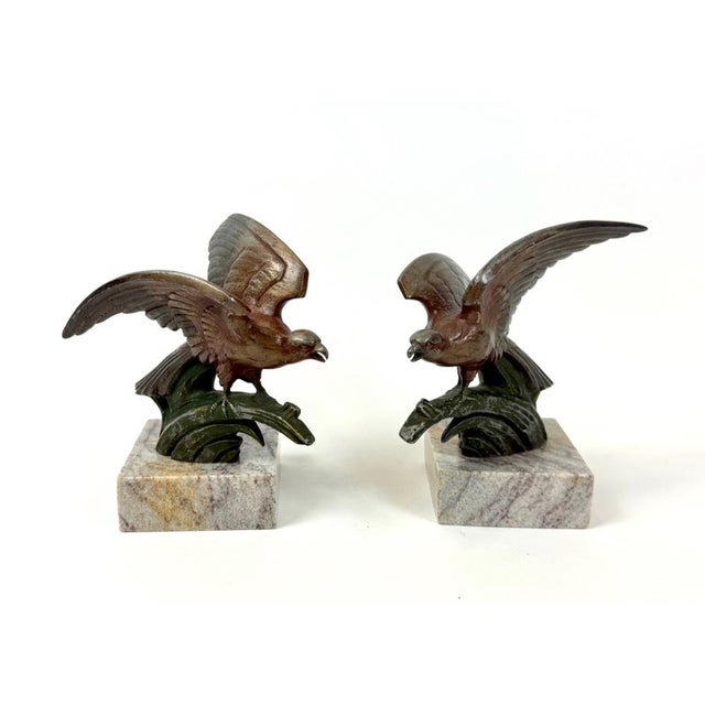 Art Deco Painted Zinc Eagle Bookends, 1930s, Set of 2 For Sale - Image 10 of 10