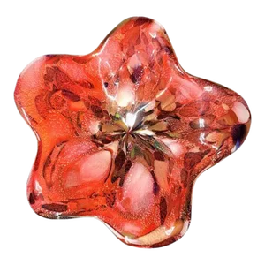 1950s Large Red Murano Attributed Shallow Candy Dish