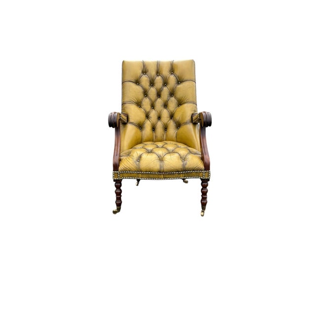 English Armchair also known as Library Chair on Castor Wheels