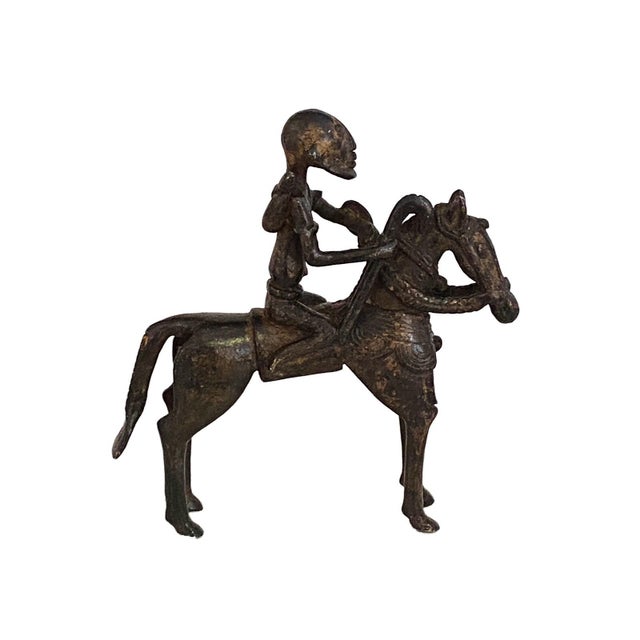 Metal Vintage African Dogon Bronze Horseman 6.5" H For Sale - Image 7 of 8