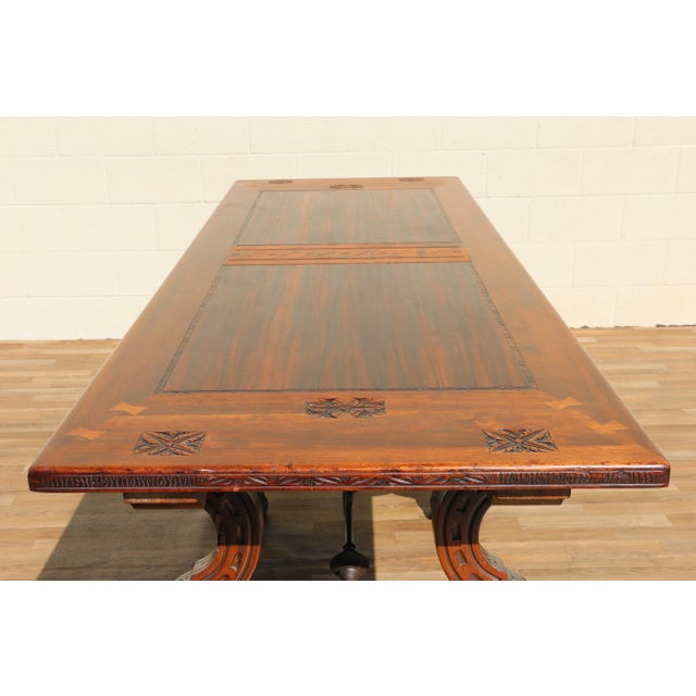 Spanish Baroque Revival Rosewood & Walnut Trestle Dining Table, Circa 1930s For Sale - Image 16 of 18