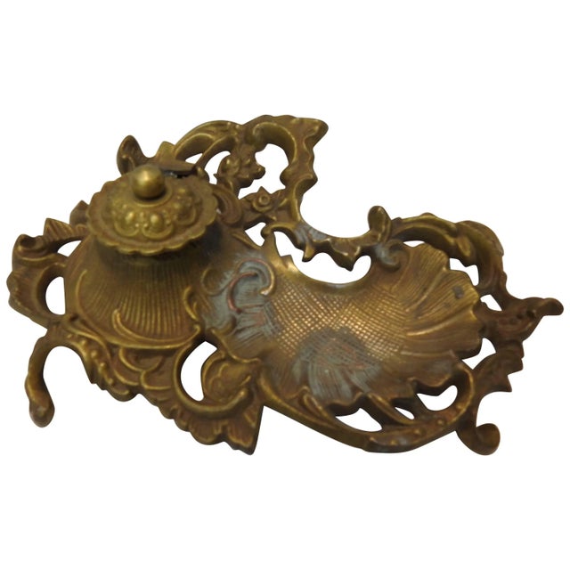 Art Nouveau Bronze Ink Well For Sale - Image 9 of 9