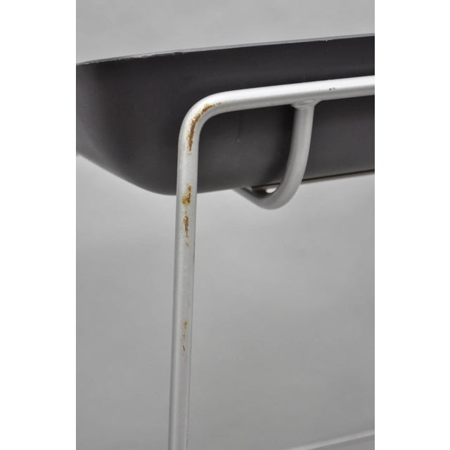 Turnstone by Steelcase Metal Scoop Barstool Stool W/ Green Cushion - Set of 3 For Sale - Image 12 of 15