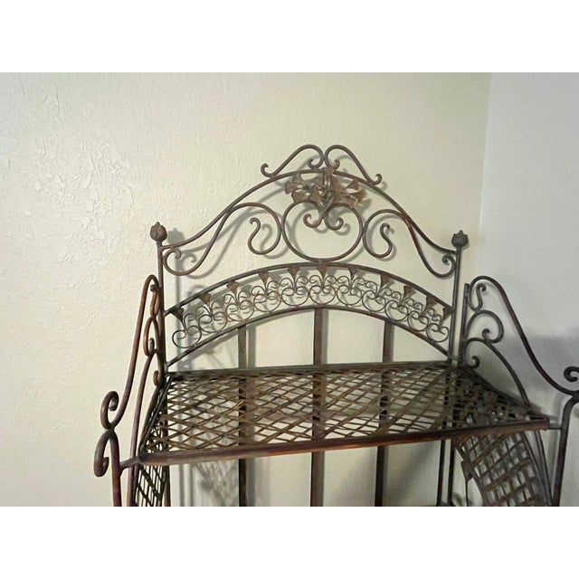 Mid 20th Century French Iron Baker's Rack With 4 Shelves For Sale - Image 4 of 6