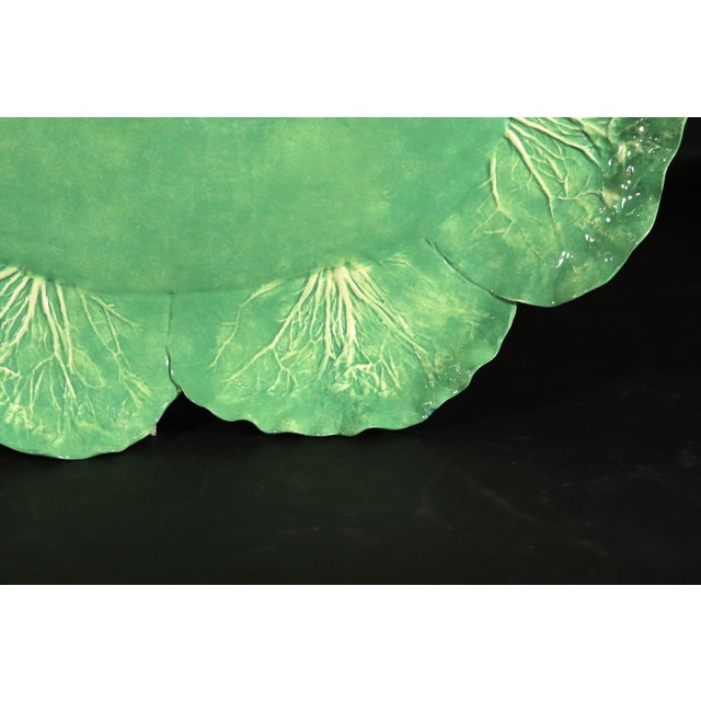Ceramic Late 20th Century Dodie Thayer Trompe l'Oeil Lettuce Ware Platter For Sale - Image 7 of 15