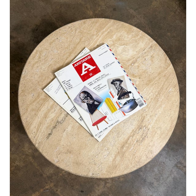 Beige Frank Rohloff Travertine Cocktail Side Table for Brown Saltman For Sale - Image 8 of 16
