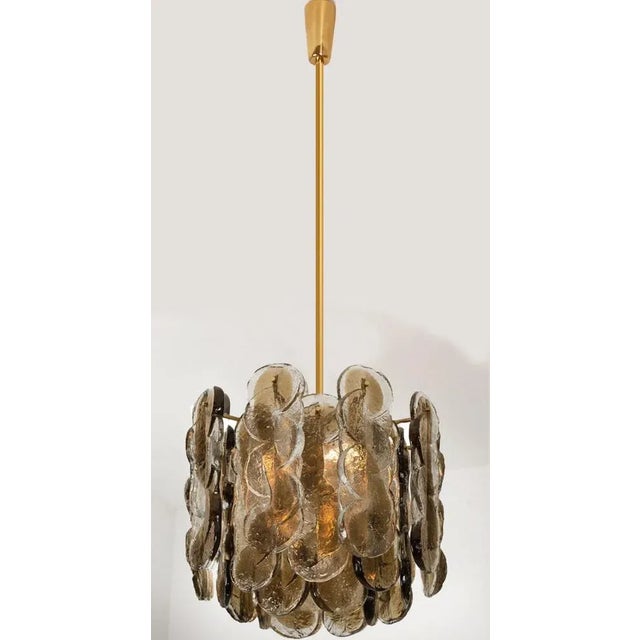 Large Chandeliers with Citrus Swirl Smoked Glass attributed to J. T. Kalmar for Kalmar, Austria, 1969 For Sale - Image 6 of 13