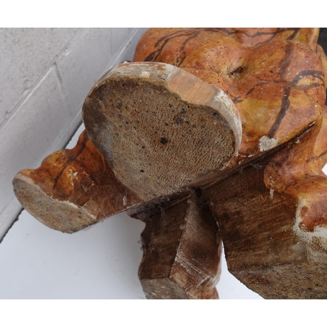 Italian Gilded and Carved Wooden Cherub Pedestal Plant Stand, 1970s For Sale - Image 16 of 18