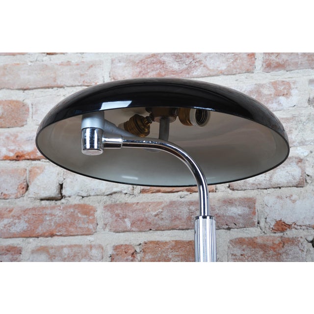 1940s Bauhaus Steel Table Lamp attributed to Alfred Müller, Switzerland, 1930s For Sale - Image 5 of 9