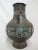 Large Bronze Chinese Antique Champleve Double Elephant Handle Urn Vase For Sale - Image 4 of 9