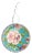 Cloisonné Rose Christmas Ornament in Turquoise & Cobalt Blue For Sale