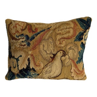 17th Century Flemish Verdure Tapestry Pillow For Sale