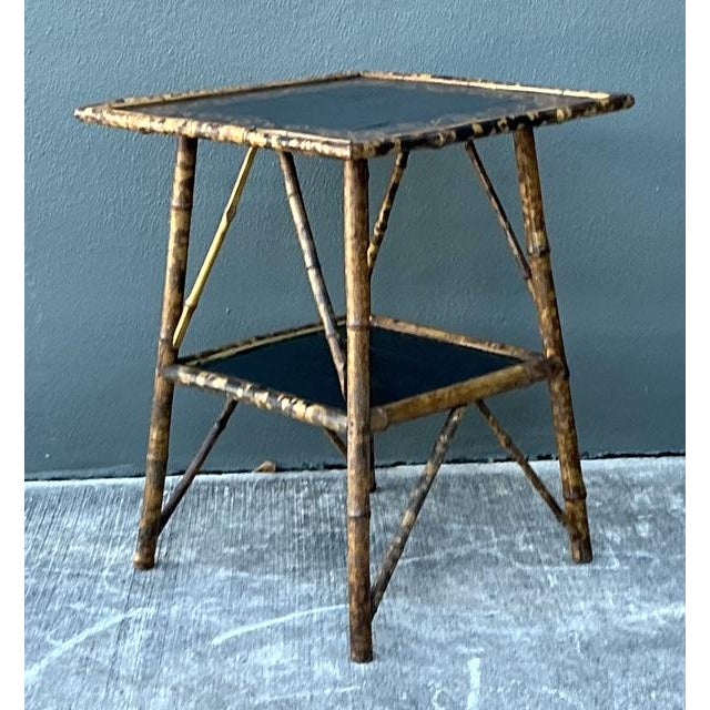 Vintage Tortoise Bamboo Side Table For Sale - Image 9 of 12