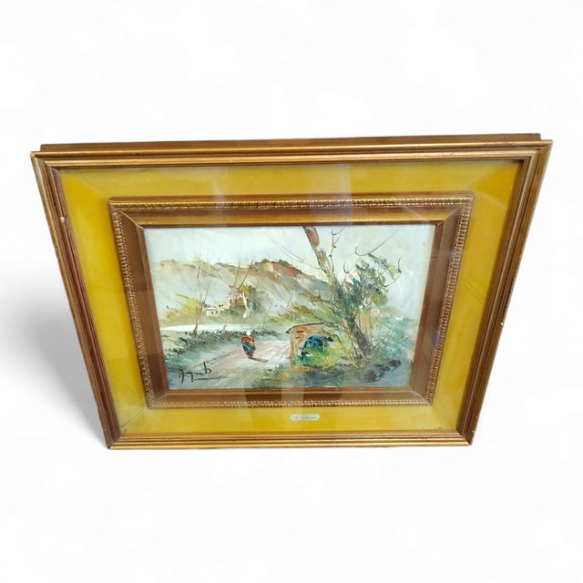 1920s Mino Argento, Rural Scene, Mid-20th Century, Oil on Canvas, Framed For Sale - Image 5 of 18