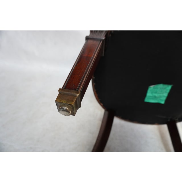 19th Century Carved Captain's Chair in Custom Upholstery For Sale - Image 13 of 16