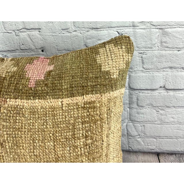 Turkish 20 x 20 Rug Pillow Tranquility Trails Turkish Pillow Cushion Cover For Sale - Image 3 of 4