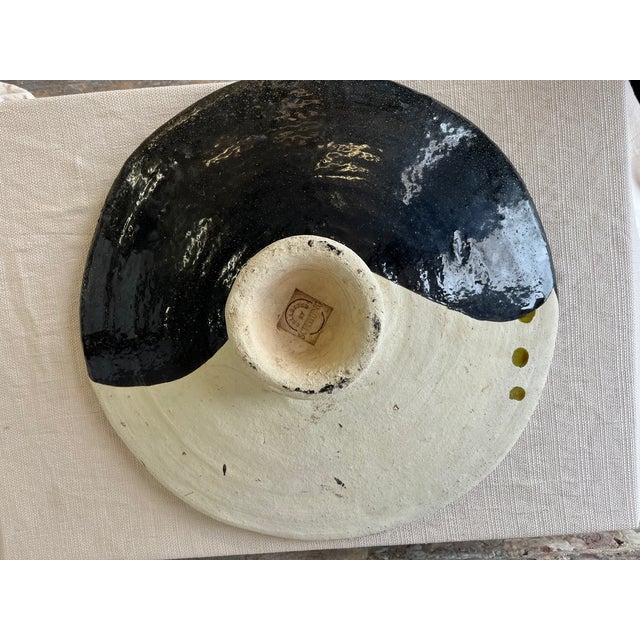 Black XL Half Black Natural Couscous Platter For Sale - Image 8 of 8