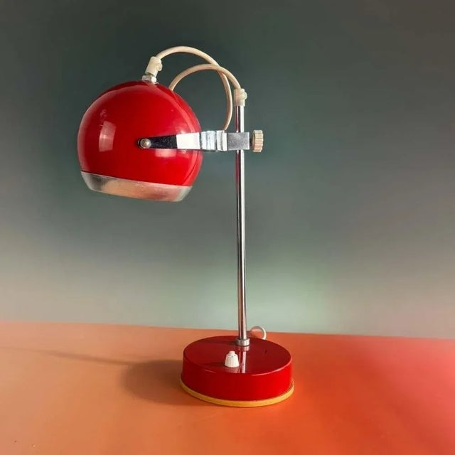 Space Age Red Desk Lamp from Szarvasi, 1970s For Sale - Image 10 of 13