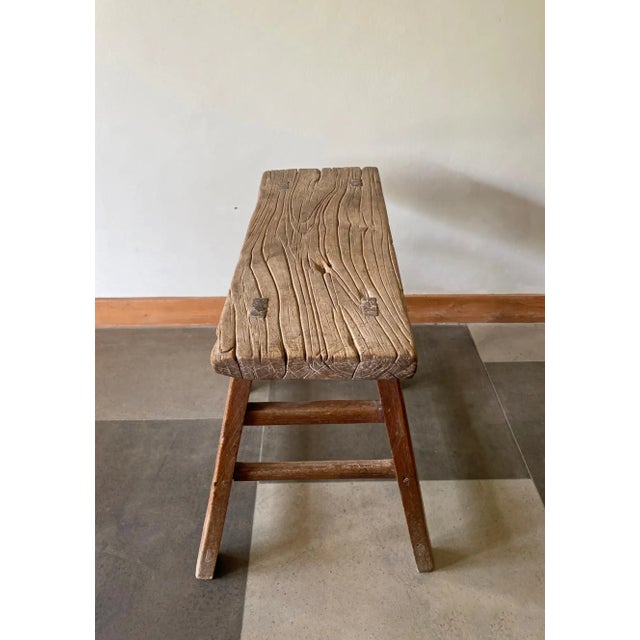 Not Yet Made - Made To Order Antique Chinese Elm Wood Stool, Early 20th Century For Sale - Image 5 of 7