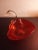 Contemporary Vintage Crackled Red Art Glass Heart Shaped Swan Figurine Catchall For Sale - Image 3 of 8