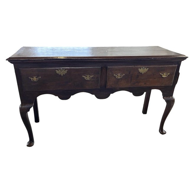 19th Century English Queen Anne Oak Console Table For Sale - Image 10 of 10