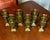 Mid-Century Modern 1960s Mid-Century Modern Avocado Green Diamond Point Goblets – Elegant Set of 6 For Sale - Image 3 of 14