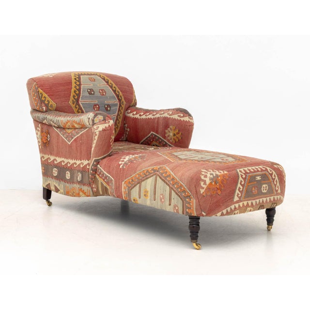 George Smith Kilim Upholstered Chaise Longue For Sale - Image 9 of 9