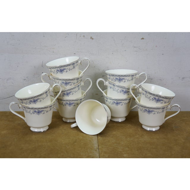 Late 20th Century 60 Pc Minton Bellemeade Blue Floral Bone China Dinnerware Service for 12 For Sale - Image 9 of 10