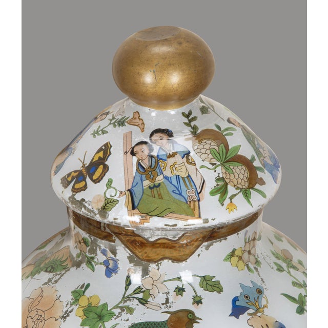 Antique English Decalcomania Vases, 1840, Set of 2 For Sale - Image 4 of 16