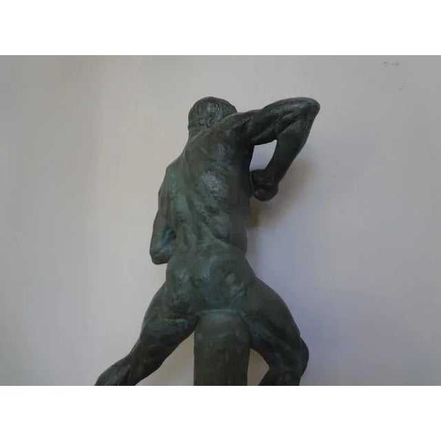 Period French Art Deco Terracotta Sculpture, Signed Bargas For Sale In Houston - Image 6 of 9
