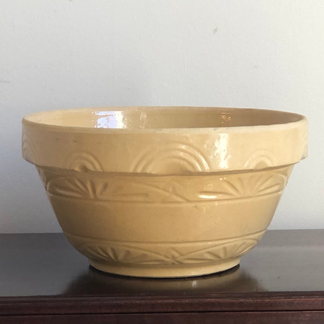 Large Antique Yellow Ware Kitchen Bowl Chairish