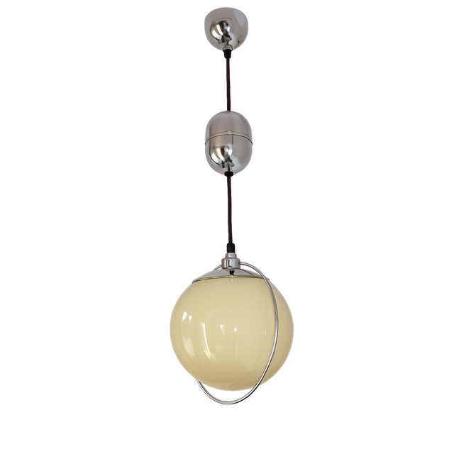 Bauhaus Art Deco Glass Lamp, 1940s For Sale - Image 3 of 8
