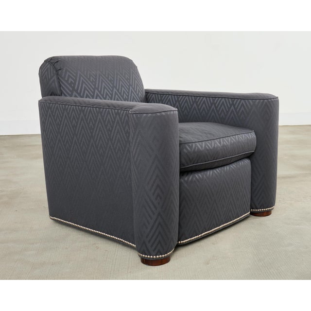 Art Deco Ralph Lauren Italian Upholstered Brook Street Club Chair For Sale - Image 3 of 18
