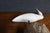 Wood Hand-Carved White Heron Sculpture on Natural Wood Base by Roe For Sale - Image 7 of 9