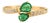 Pear Cut Natural Emerald and Diamond Bypass Ring Size 5 in 14k Yellow Gold For Sale