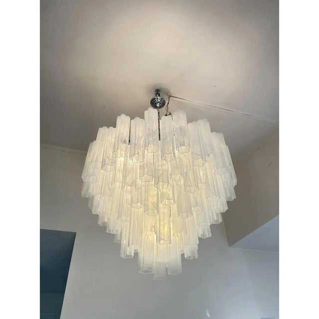 Glass Large Venetian White Alabastro Tronchi Murano Glass Chandelier by Simoeng For Sale - Image 7 of 9