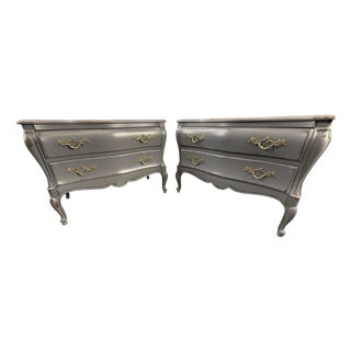 Vintage Pair Bombay Chests Gray Distressed For Sale
