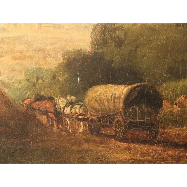 18th Century 18th Century Old Master Style Landscape Oil Painting by Julius Caesar Ibbetson, Framed For Sale - Image 5 of 11