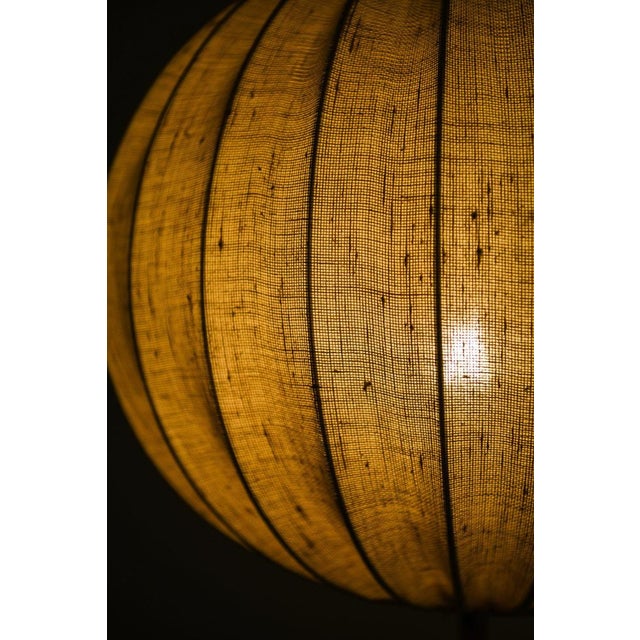 Metal Floor Lamp in Brass and Fabric attributed to Hans Bergström, 1950s For Sale - Image 7 of 9