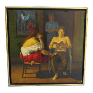 John Doyle Painting 1996 Readers For Sale