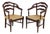 Pair of Rush Seat Barrel Back Chairs For Sale