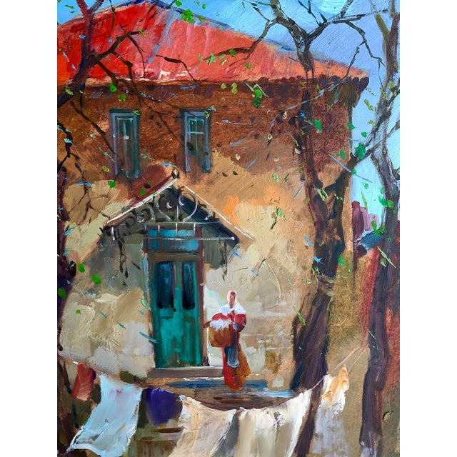 2020s Oil Painting a Light Breeze in the Yard Yuriy Suprunchuk For Sale - Image 5 of 12