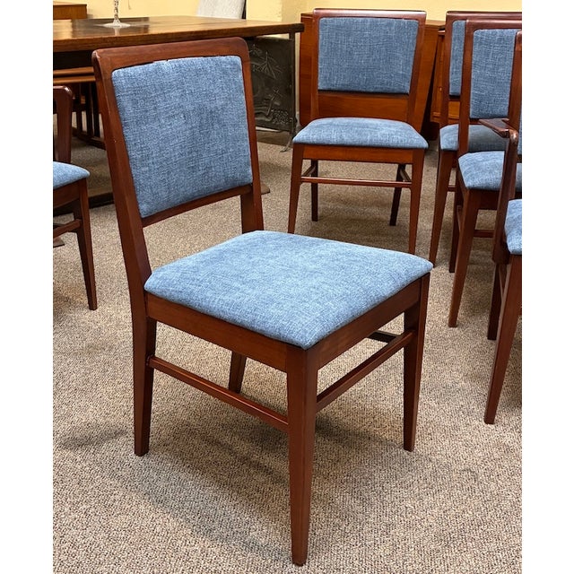 Set of Six European Mid Century Modern Mahogany Framed Dining Chairs c.1960 For Sale - Image 12 of 14