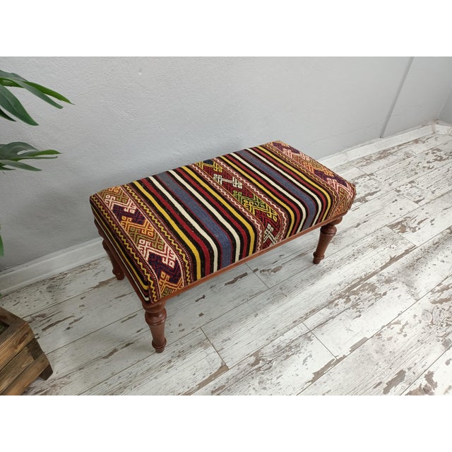 Turkish Kilim Upholstered Bench Chairish