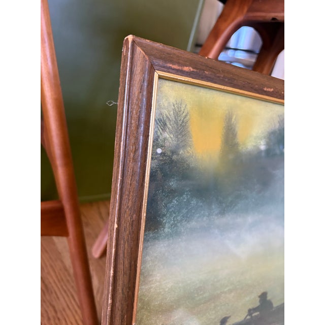 Vintage 1977 Original Pastel Lake Landscape Signed “Daisy” For Sale - Image 11 of 11