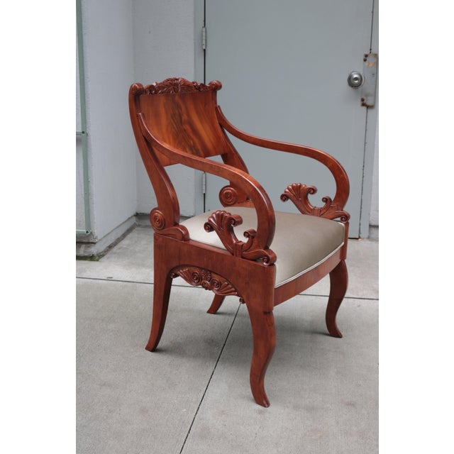 Early 19th Century Pair of Mahogany Empire Armchairs For Sale - Image 10 of 11